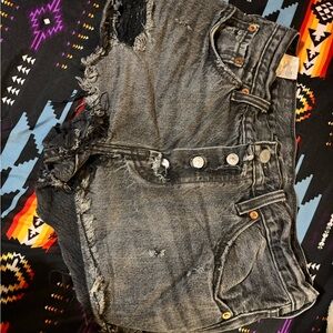 Levi's Distressed Black Women's Shorts